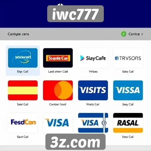 Métodos de pagamento disponíveis no iwc777